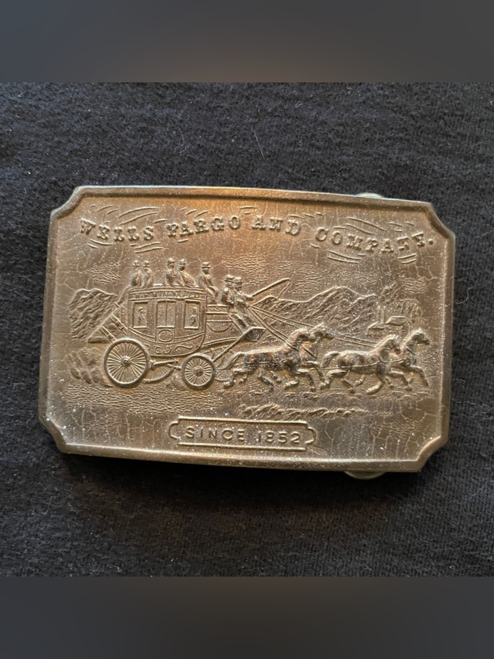Vintage Tiffany & Co. Brass Wells Fargo Belt Buckle